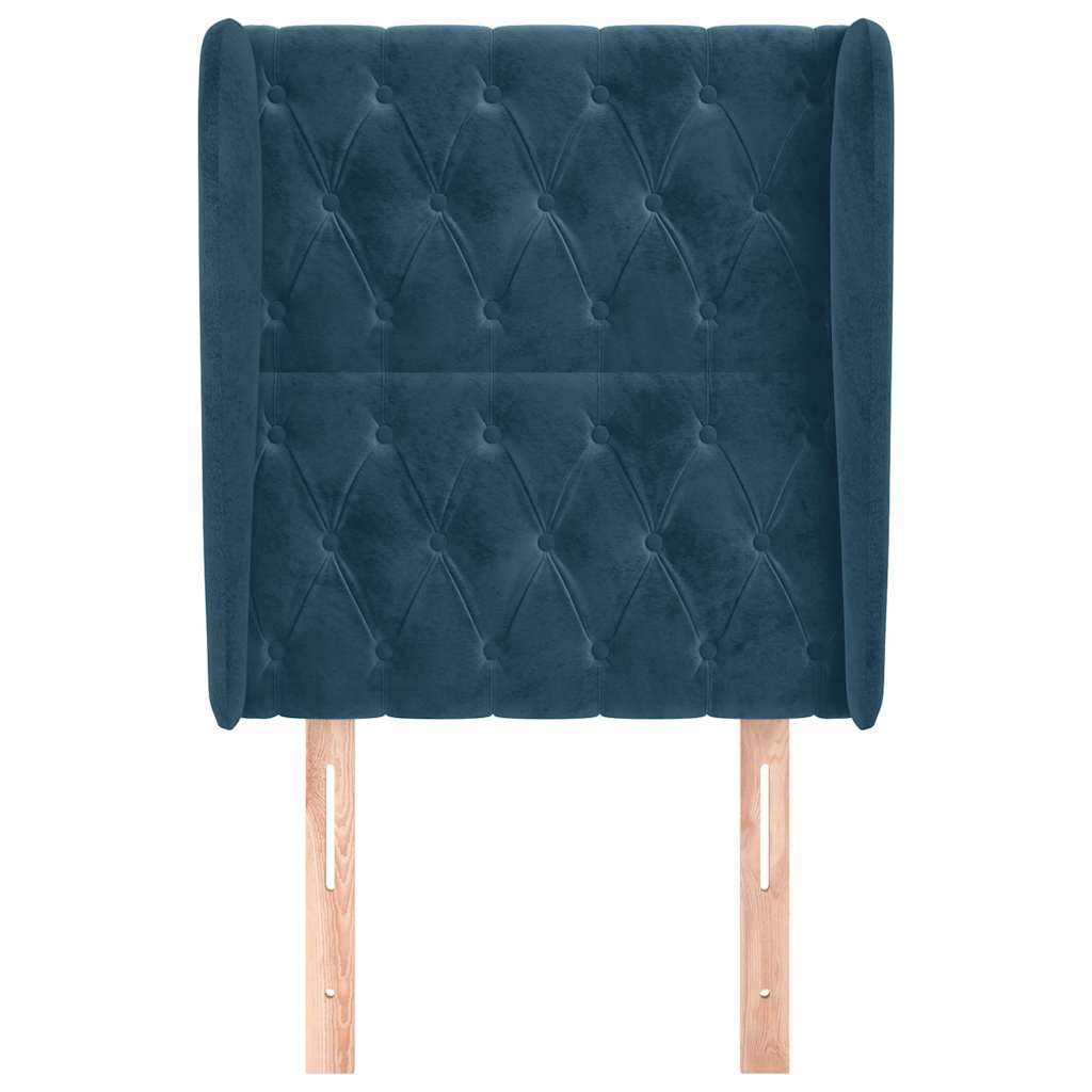 Vidaxl hoofdbord met randen 83x23x118 128 cm fluweel donkerblauw