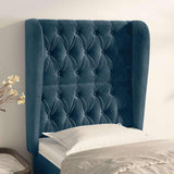 Vidaxl hoofdbord met randen 83x23x118 128 cm fluweel donkerblauw