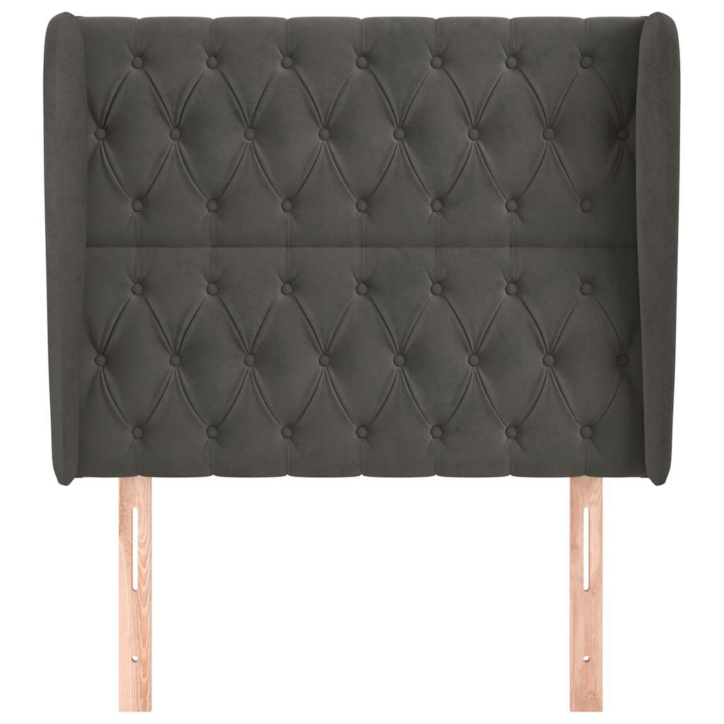 Vidaxl hoofdbord met randen 93x23x118 128 cm fluweel donkergrijs