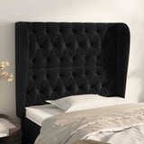 Vidaxl hoofdbord met randen 93x23x118 128 cm fluweel zwart
