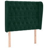 Vidaxl hoofdbord met randen 93x23x118 128 cm fluweel donkergroen