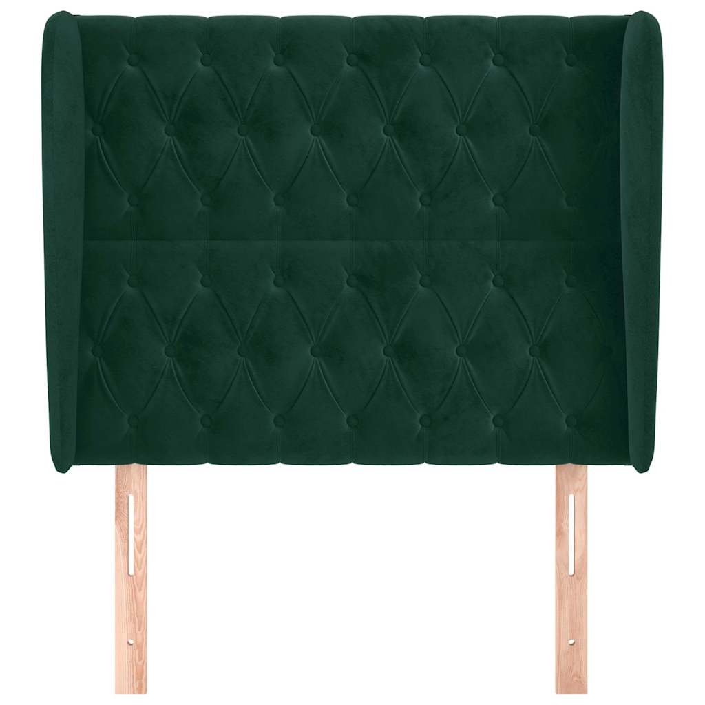 Vidaxl hoofdbord met randen 93x23x118 128 cm fluweel donkergroen