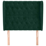 Vidaxl hoofdbord met randen 93x23x118 128 cm fluweel donkergroen