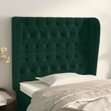 Vidaxl hoofdbord met randen 93x23x118 128 cm fluweel donkergroen