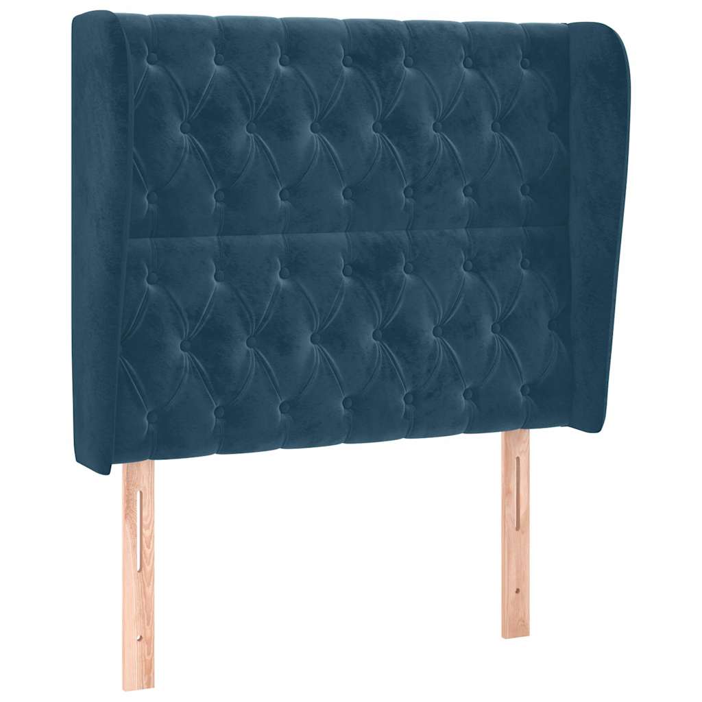 Vidaxl hoofdbord met randen 93x23x118 128 cm fluweel donkerblauw