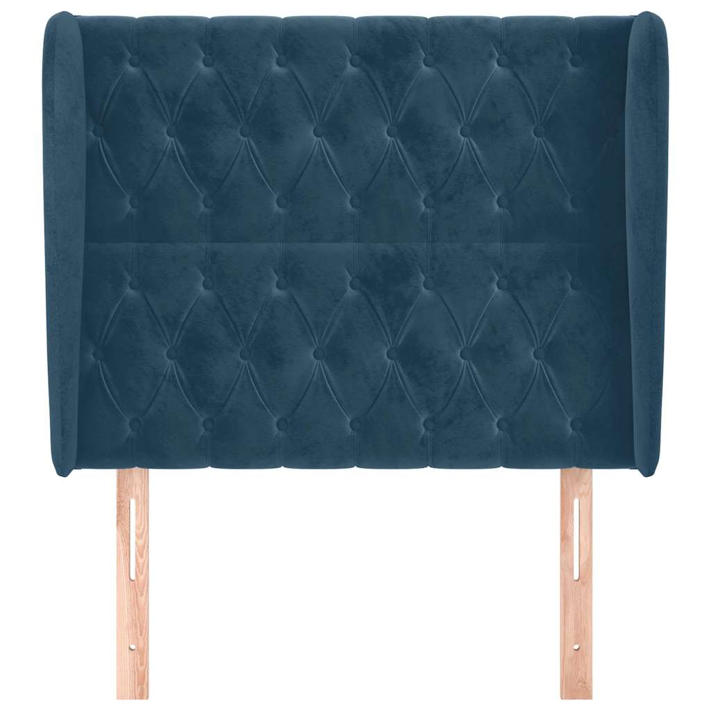 Vidaxl hoofdbord met randen 93x23x118 128 cm fluweel donkerblauw
