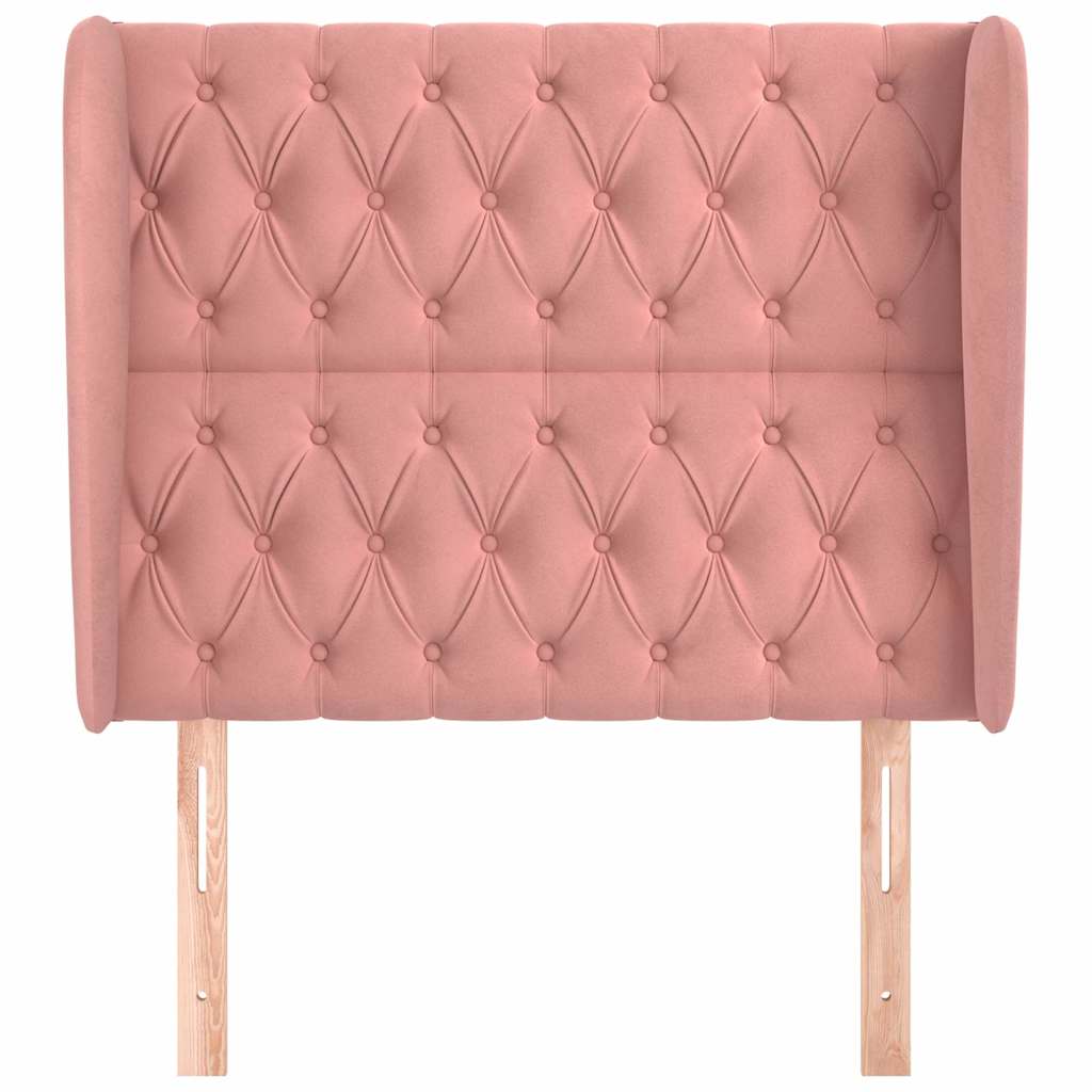 Vidaxl hoofdbord met randen 93x23x118 128 cm fluweel roze