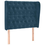 Vidaxl hoofdbord met randen 103x23x118 128 cm fluweel donkerblauw