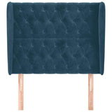 Vidaxl hoofdbord met randen 103x23x118 128 cm fluweel donkerblauw