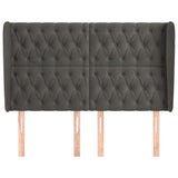 Vidaxl hoofdbord met randen 147x23x118 128 cm fluweel donkergrijs