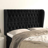 Vidaxl hoofdbord met randen 147x23x118 128 cm fluweel zwart