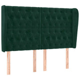 Vidaxl hoofdbord met randen 147x23x118 128 cm fluweel donkergroen