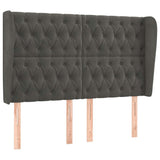 Vidaxl hoofdbord met randen 163x23x118 128 cm fluweel donkergrijs