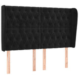 Vidaxl hoofdbord met randen 163x23x118 128 cm fluweel zwart