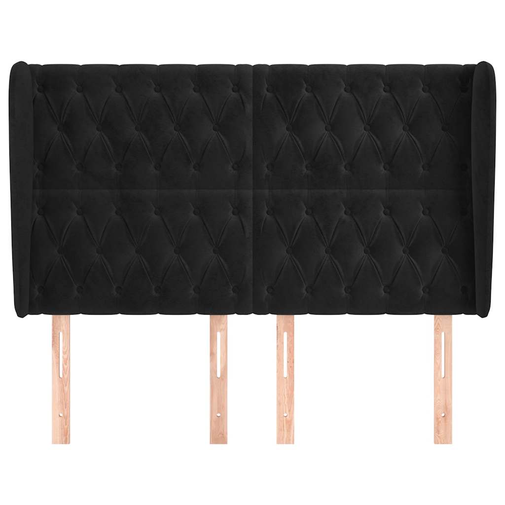 Vidaxl hoofdbord met randen 163x23x118 128 cm fluweel zwart