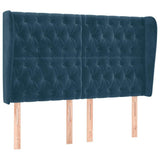 Vidaxl hoofdbord met randen 163x23x118 128 cm fluweel donkerblauw