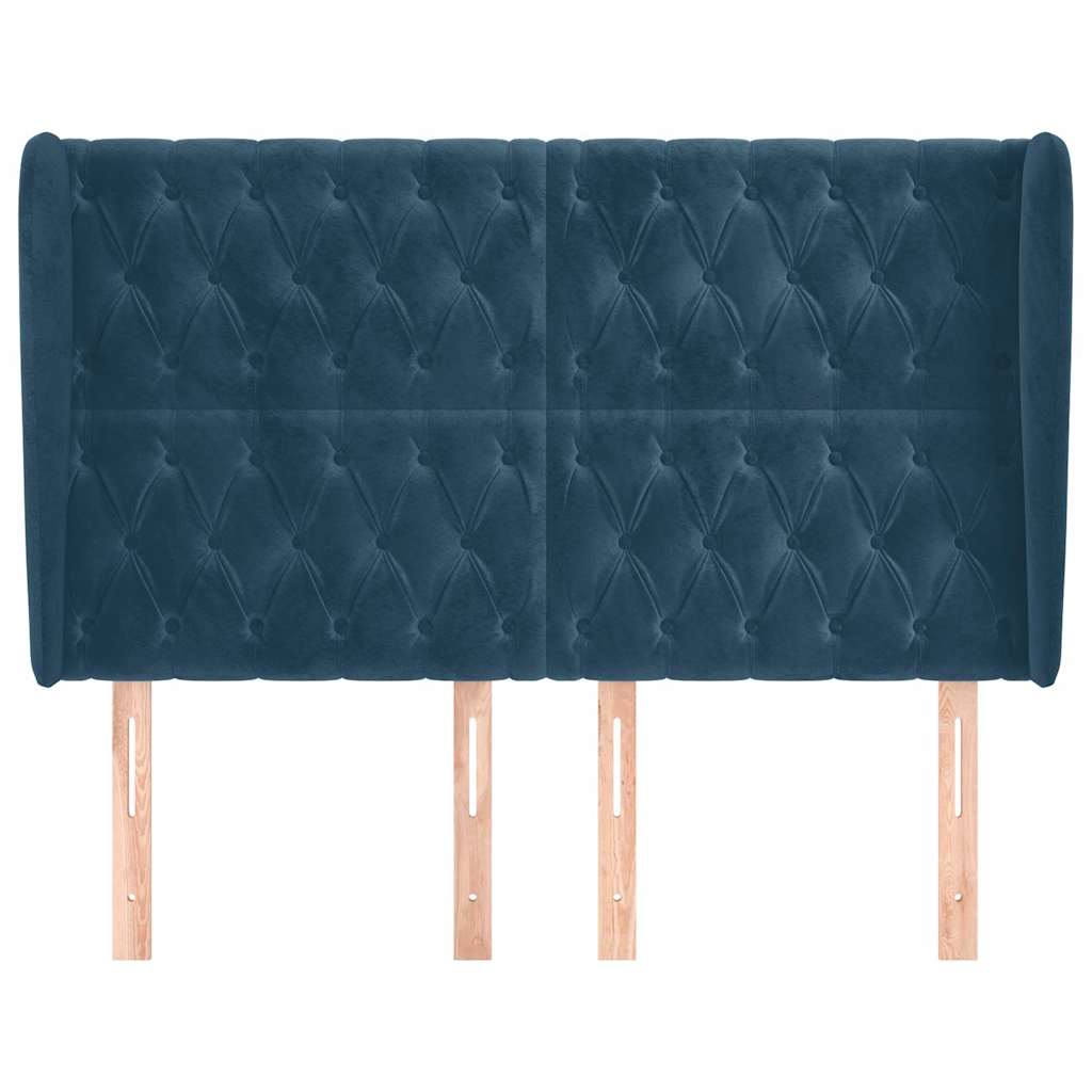 Vidaxl hoofdbord met randen 163x23x118 128 cm fluweel donkerblauw