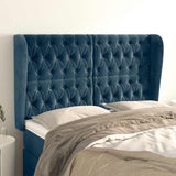 Vidaxl hoofdbord met randen 163x23x118 128 cm fluweel donkerblauw