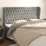 Vidaxl hoofdbord met randen 183x23x118 128 cm fluweel lichtgrijs