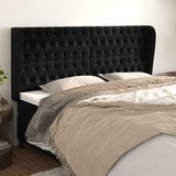 Vidaxl hoofdbord met randen 183x23x118 128 cm fluweel zwart