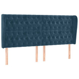 Vidaxl hoofdbord met randen 183x23x118 128 cm fluweel donkerblauw