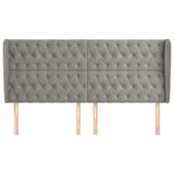 Vidaxl hoofdbord met randen 203x23x118 128 cm fluweel lichtgrijs