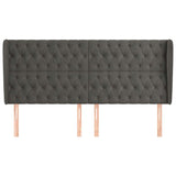 Vidaxl hoofdbord met randen 203x23x118 128 cm fluweel donkergrijs