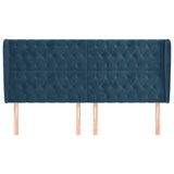 Vidaxl hoofdbord met randen 203x23x118 128 cm fluweel donkerblauw