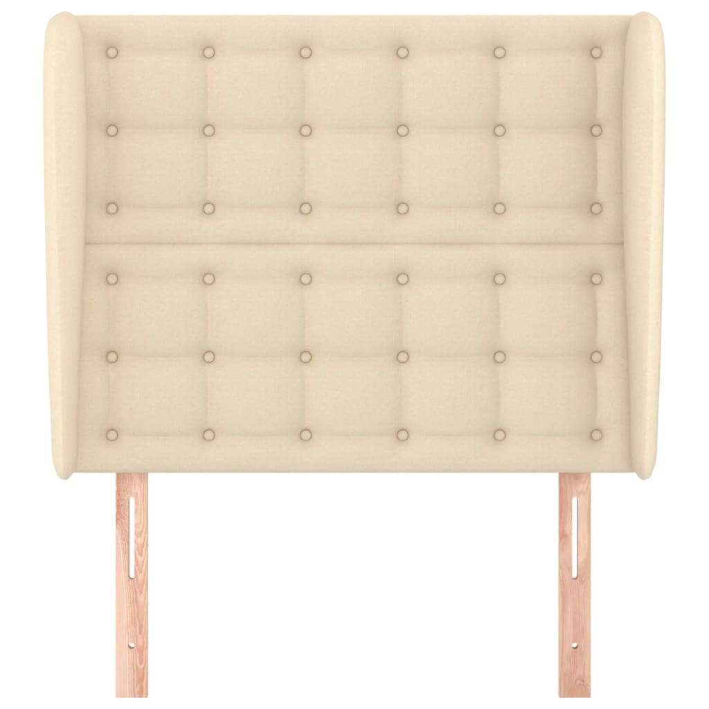 Vidaxl hoofdbord met randen 83x23x118 128 cm stof crèmekleurig