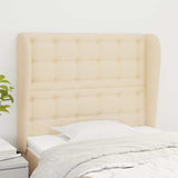 Vidaxl hoofdbord met randen 83x23x118 128 cm stof crèmekleurig