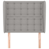 Vidaxl hoofdbord met randen 93x23x118 128 cm stof lichtgrijs