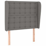 Vidaxl hoofdbord met randen 93x23x118 128 cm stof donkergrijs