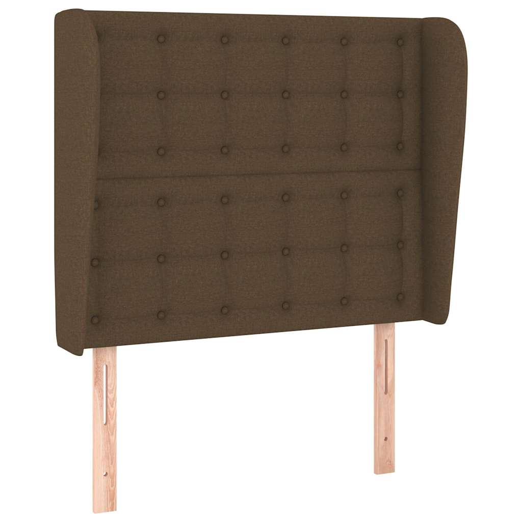Vidaxl hoofdbord met randen 93x23x118 128 cm stof donkerbruin