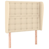Vidaxl hoofdbord met randen 93x23x118 128 cm stof crèmekleurig
