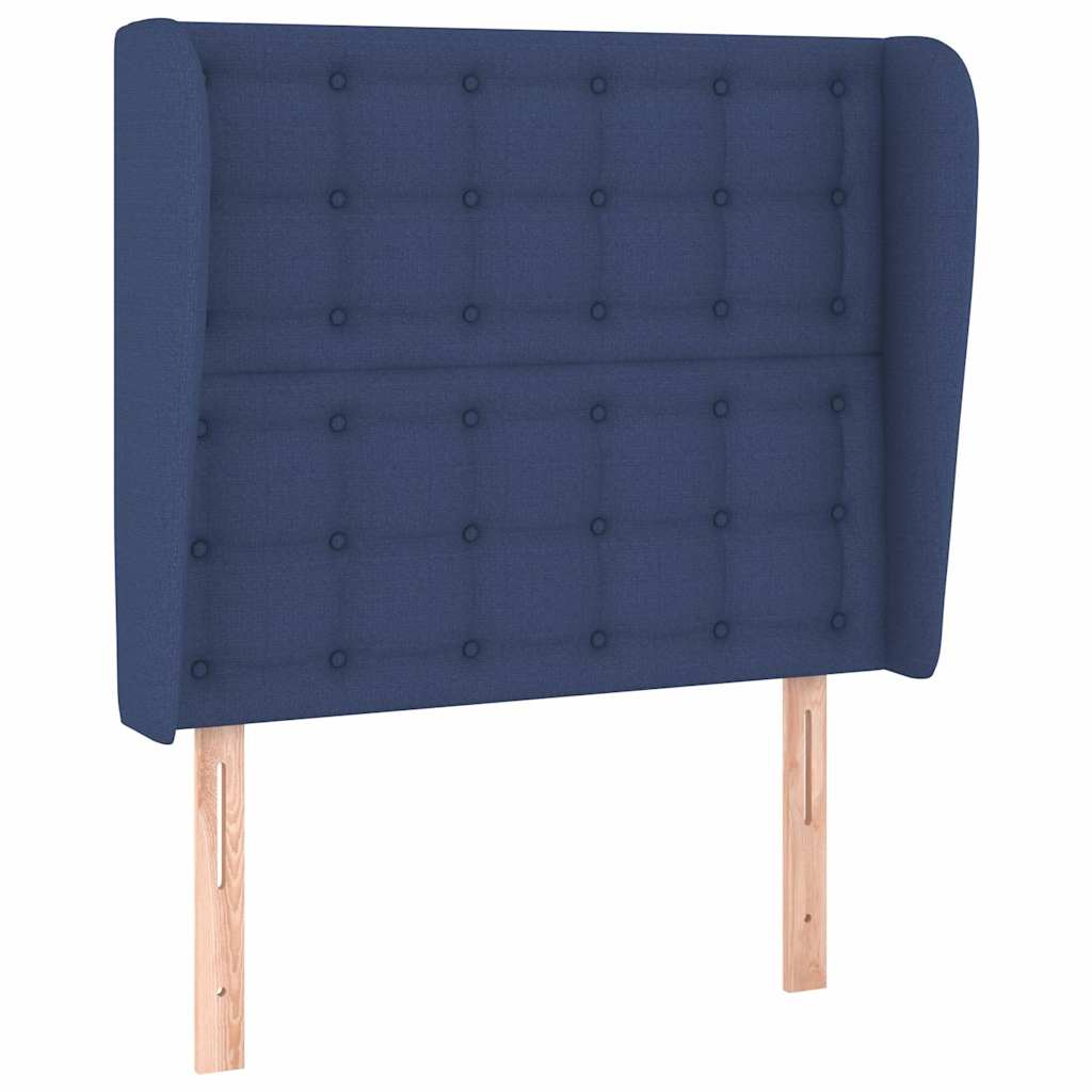 Vidaxl hoofdbord met randen 93x23x118 128 cm stof blauw