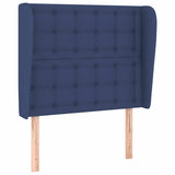 Vidaxl hoofdbord met randen 93x23x118 128 cm stof blauw