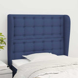 Vidaxl hoofdbord met randen 93x23x118 128 cm stof blauw