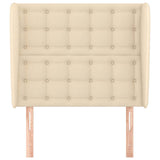 Vidaxl hoofdbord met randen 103x23x118 128 cm stof crèmekleurig