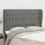 Vidaxl hoofdbord met randen 147x23x118 128 cm stof donkergrijs
