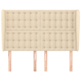 Vidaxl hoofdbord met randen 147x23x118 128 cm stof crèmekleurig