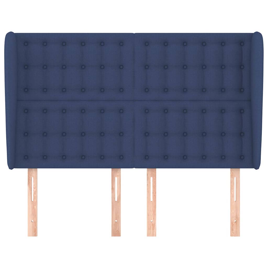 Vidaxl hoofdbord met randen 147x23x118 128 cm stof blauw