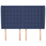 Vidaxl hoofdbord met randen 147x23x118 128 cm stof blauw
