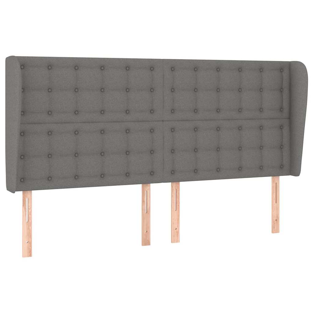 Vidaxl hoofdbord met randen 163x23x118 128 cm stof donkergrijs