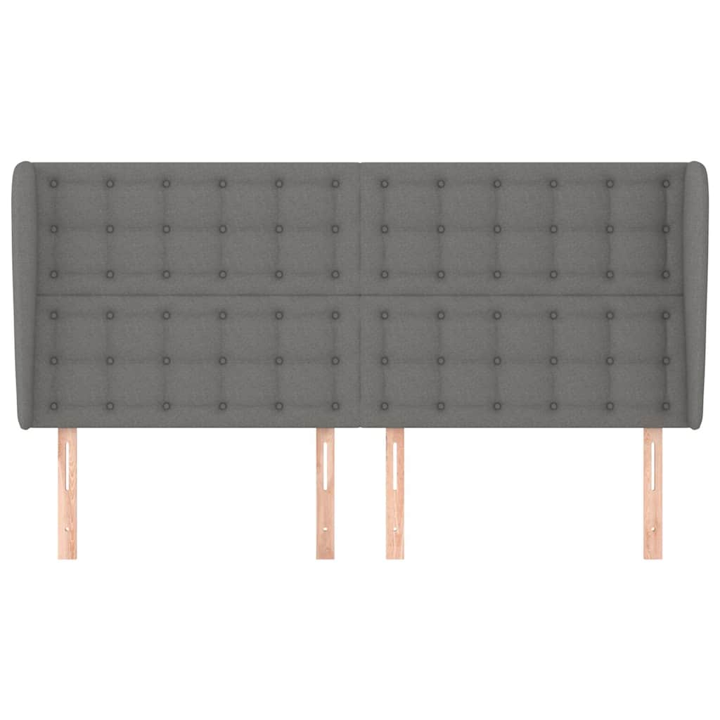 Vidaxl hoofdbord met randen 163x23x118 128 cm stof donkergrijs