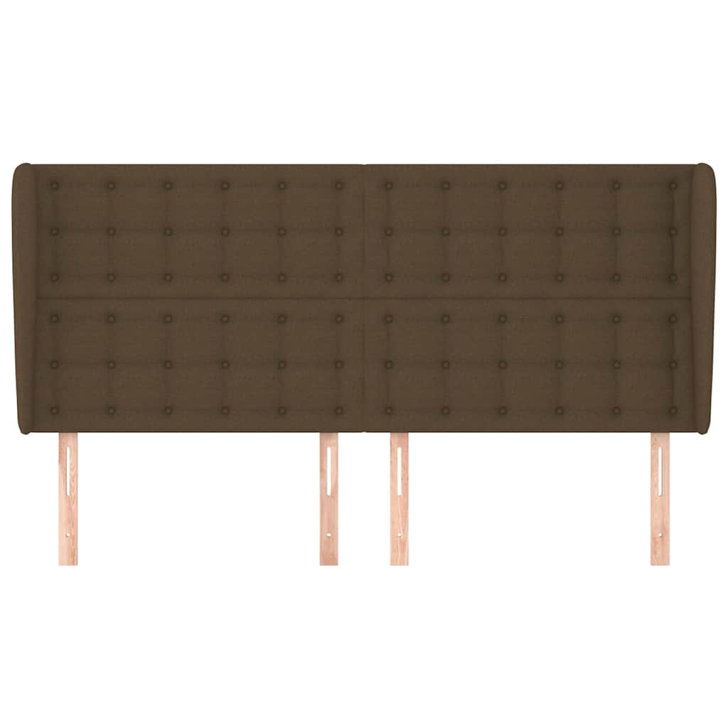 Vidaxl hoofdbord met randen 163x23x118 128 cm stof donkerbruin