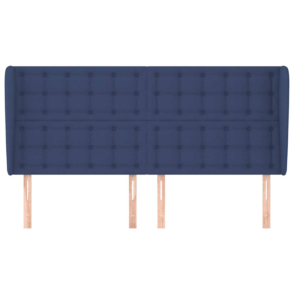 Vidaxl hoofdbord met randen 163x23x118 128 cm stof blauw