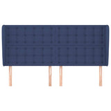 Vidaxl hoofdbord met randen 163x23x118 128 cm stof blauw
