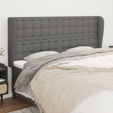 Vidaxl hoofdbord met randen 183x23x118 128 cm stof donkergrijs