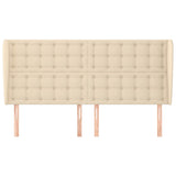 Vidaxl hoofdbord met randen 183x23x118 128 cm stof crèmekleurig