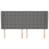 Vidaxl hoofdbord met randen 203x23x118 128 cm stof donkergrijs